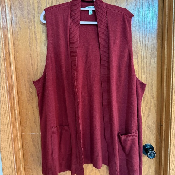 Croft & Barrow size 3X Rich Red Knit Cardigan - Picture 1 of 5